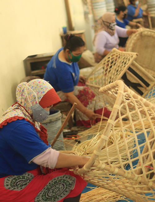 chair rattan production in kharisma rotan mandiri 