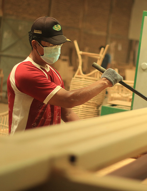 wood material production in kharisma rotan mandiri